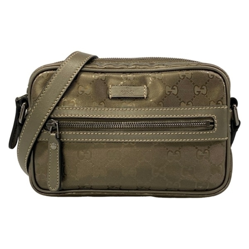 Gucci Shoulder Bag Imprime Leather Khaki Green - Picture 2 of 10